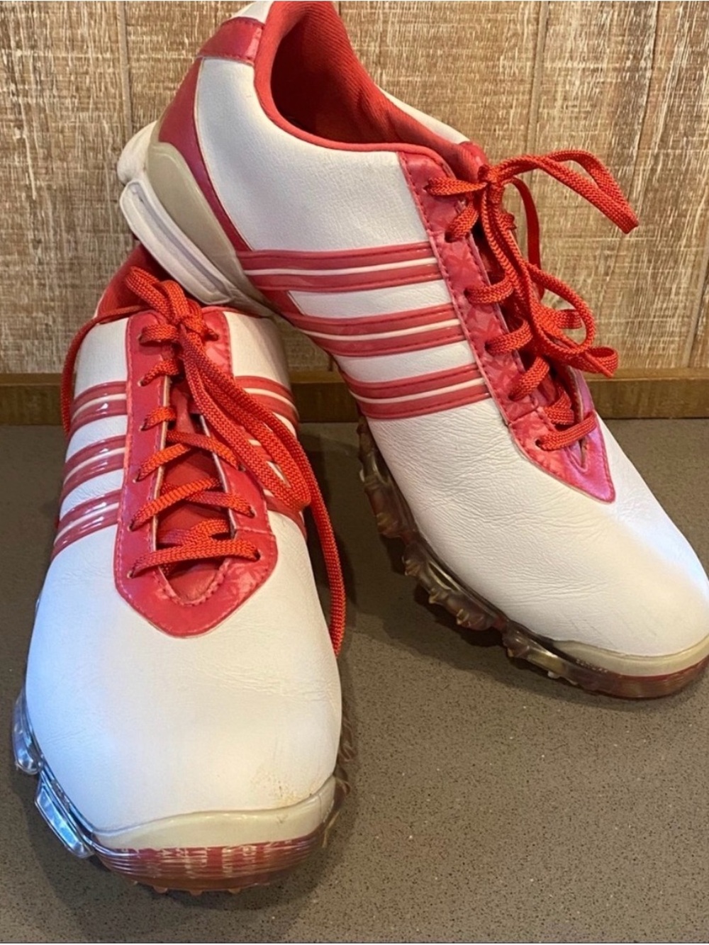Women's White and Pink Golf Cleats